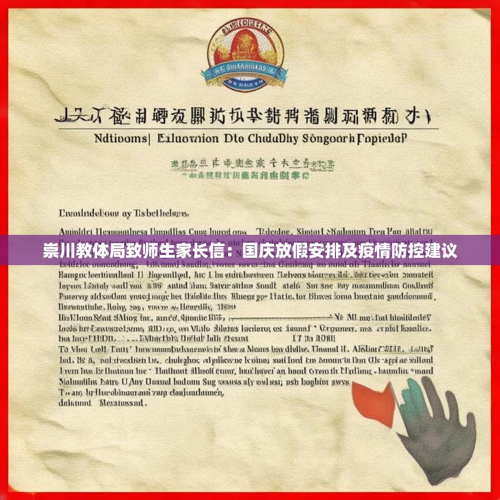 崇川教体局致师生家长信：国庆放假安排及疫情防控建议