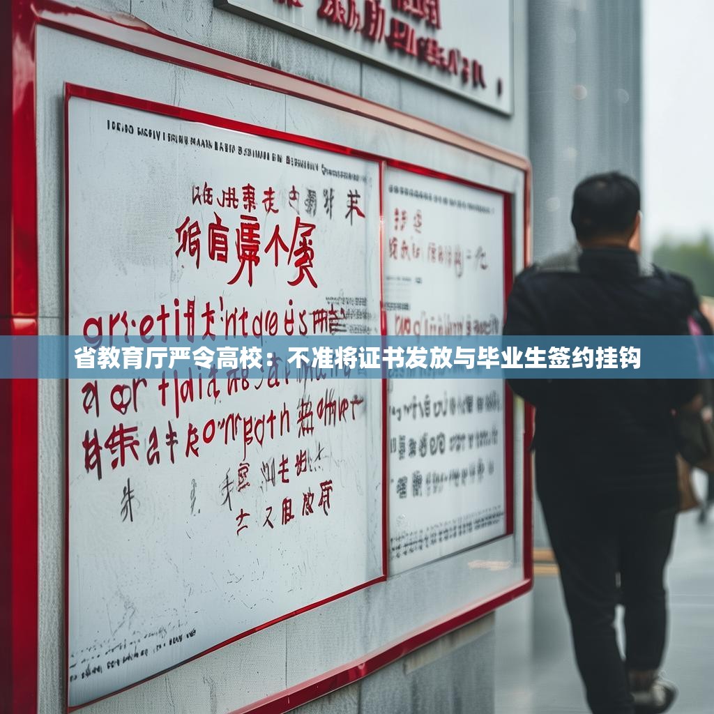 省教育厅严令高校：不准将证书发放与毕业生签约挂钩