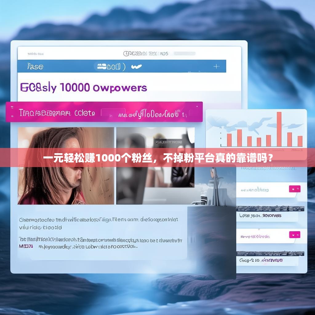 一元轻松赚1000个粉丝,不掉粉平台真的靠谱吗?